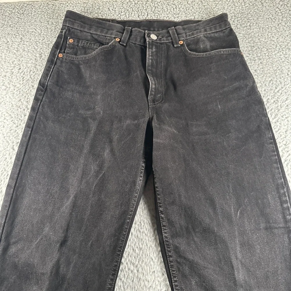 Vtg '99 Levis 550 Jeans Mens 34x32(32x32 Fit) Relaxed Fit Black Straight Leg USA